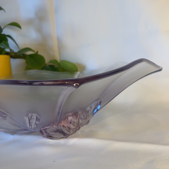 Mikasa Calypso frosted Crystal Walther glass 13” Fruit Bowl with flowers - Picture 11 of 12